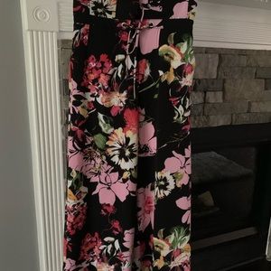 Floral high waisted, wide leg pants
